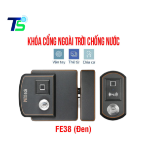 Khóa cổng vân tay cao cấp ngoài trời PHGLock FE38 (Đen)