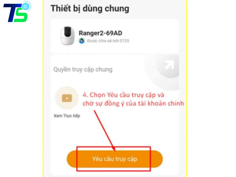 cách chia sẻ camera Imou