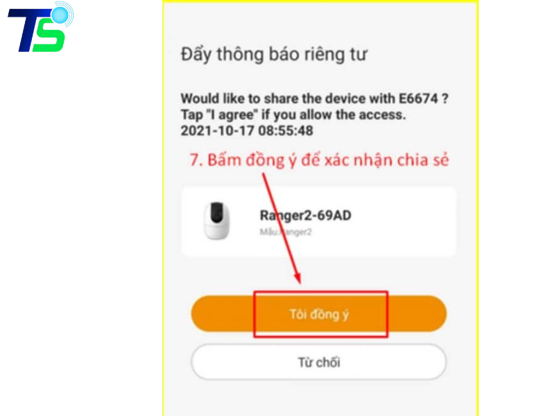 cách chia sẻ camera Imou