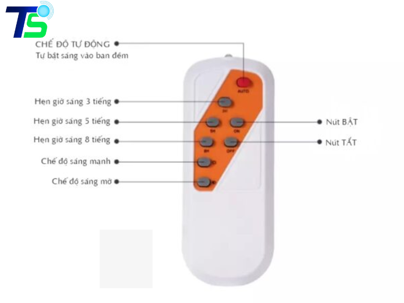 sử dụng remote đèn năng lượng mặt trời